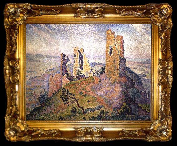 framed  Paul Signac Landscape with a Ruined Castle, ta009-2